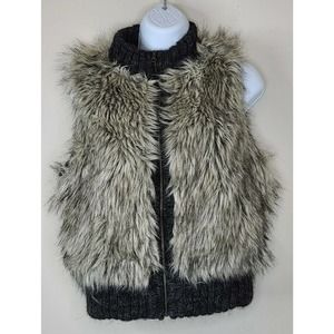 LOFT ML petite Faux Fur Vest Wool Alpaca